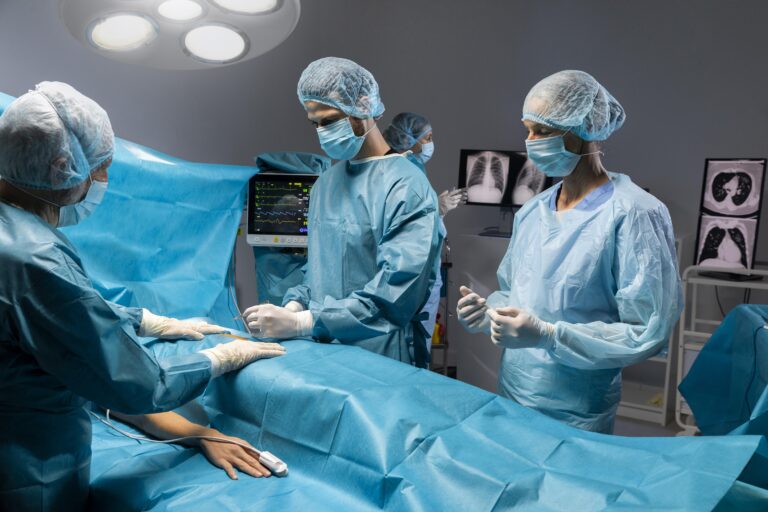 surgical procedure made by doctor special equipment